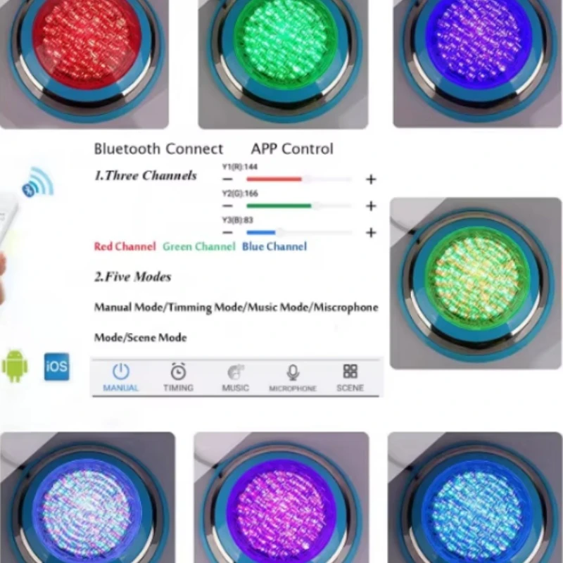 High Brightness Waterproof RGB Led Swimming Pool Light High Brightness Waterproof RGB Led Swimming Pool Light